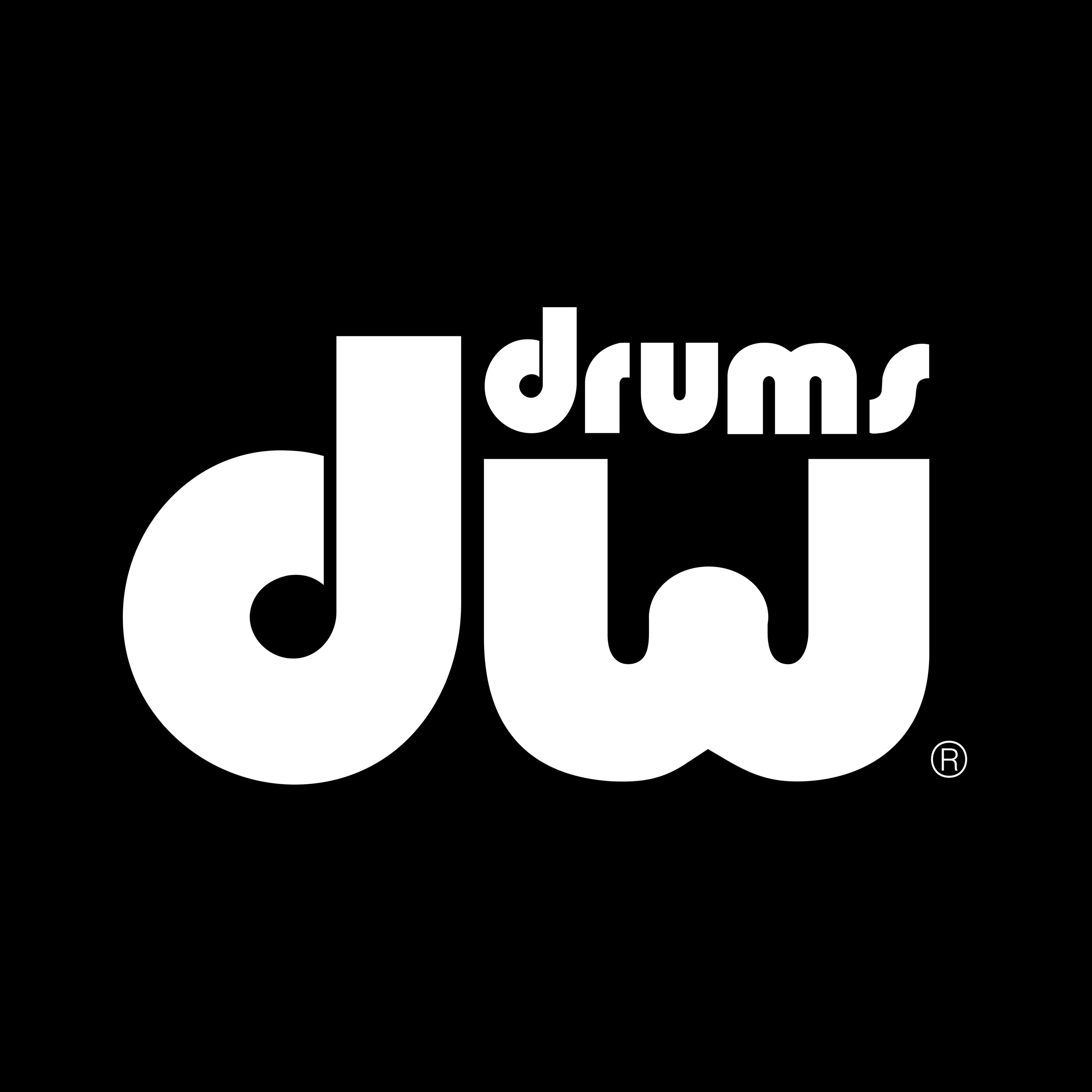 DW Drums Logo White Safe Square