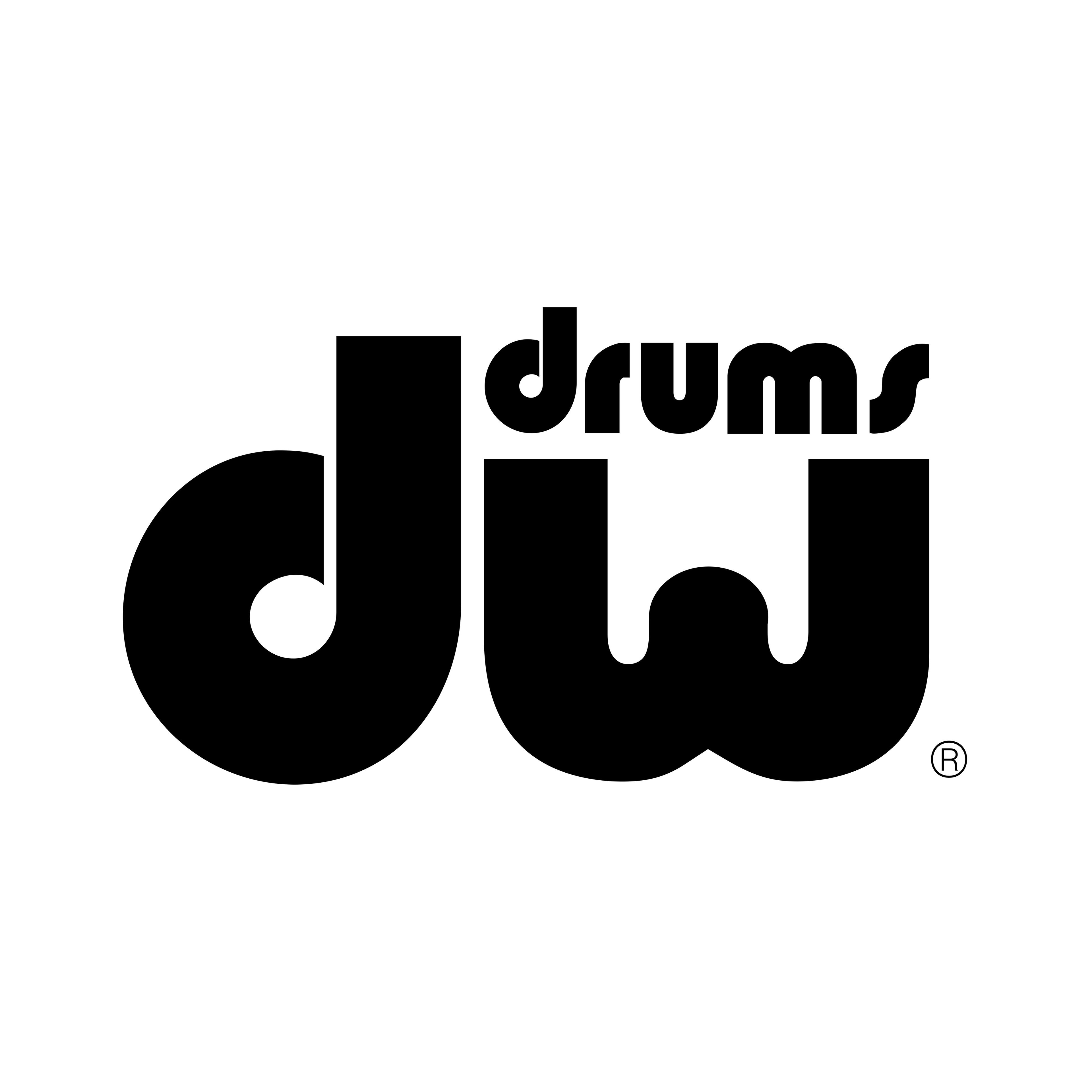 DW Drums Logo Black Safe Square